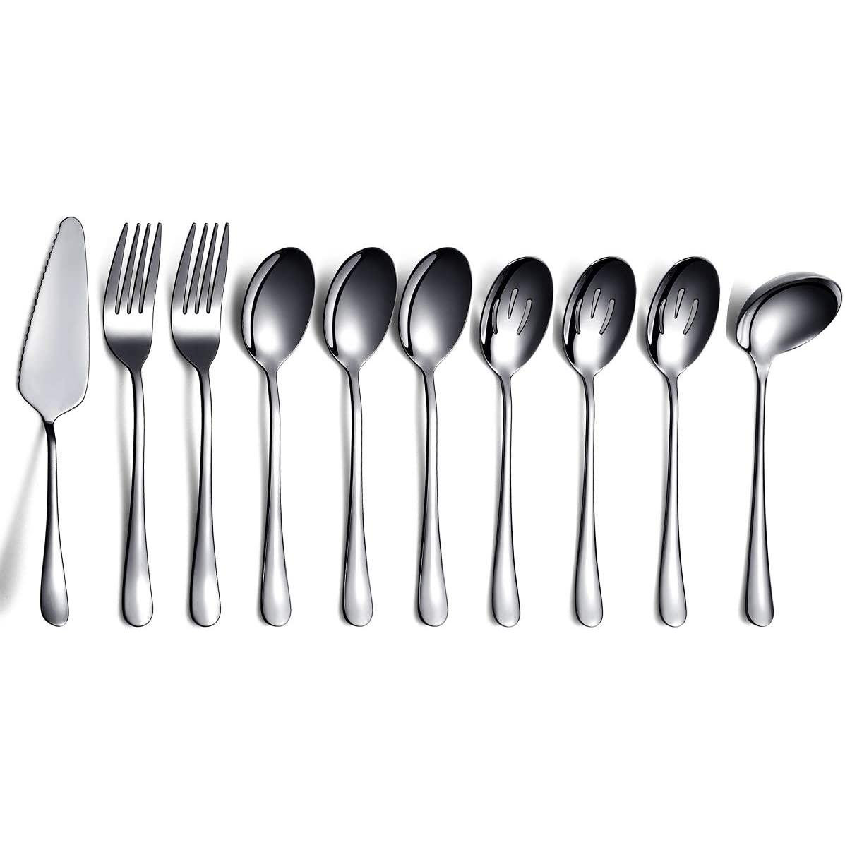 Silverware Set with Serving Pieces, LIANYU 48-Piece Flatware Set