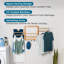 Séchoir mural en bambou pivotant - Séchoir à vêtements polyvalent et support à linge durable, séchoir mural, capacité de 80 lb, naturel