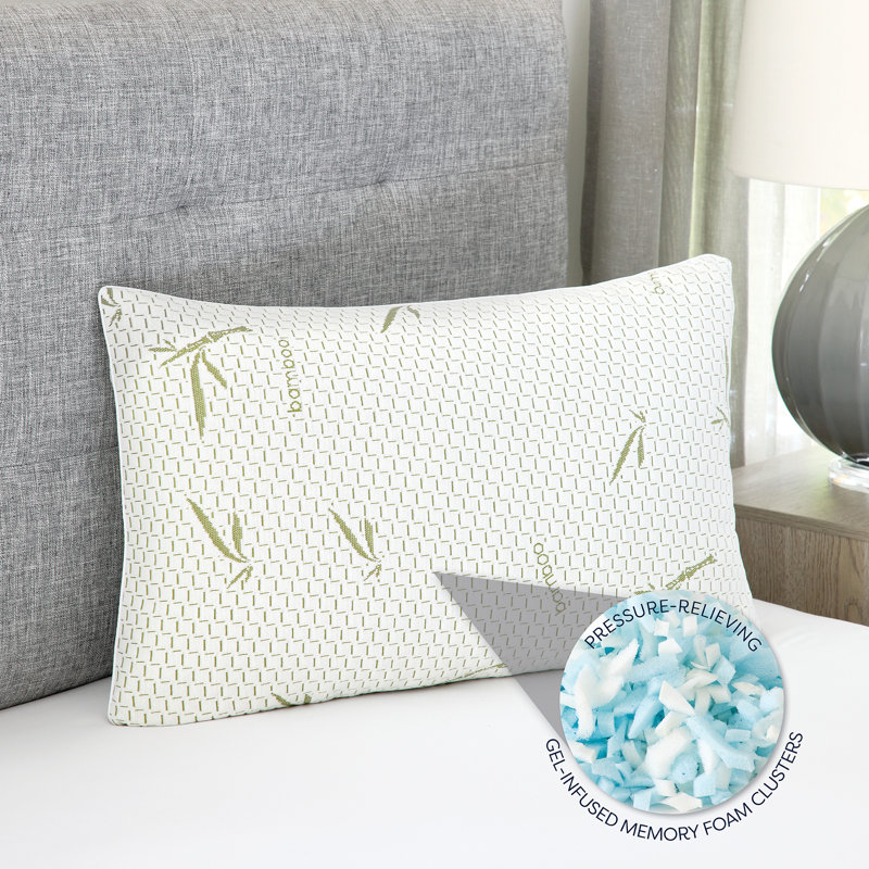 BodiPEDIC Memory Foam Cluster Bed Pillow with Rayon from Bamboo Infused Cover