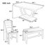 Ensemble de table de salle à manger demi-ronde en bois 6 pièces avec banc long et 4 chaises de salle à manger de style moderne Topmax-1265540626-1265540625