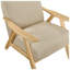 Chaise d'appoint moderne en tissu brun clair avec structure en bois d'hévéa massif naturel et rembourrage à ressorts ensachés-134537540