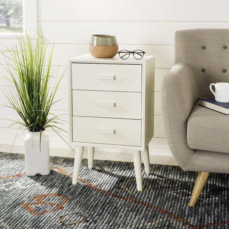 Élégante commode d'appoint Coulanges, Blanc rétro