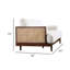 Causeuse Senu, 2 coussins, coussin beige, rotin brun noyer 65 po-119044032