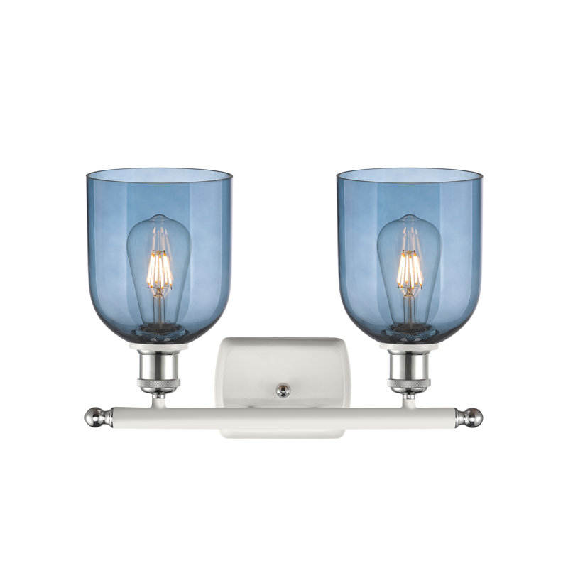 Allysson 2 - Light Dimmable Vanity Light, White Polished Chrome, Princess Blue