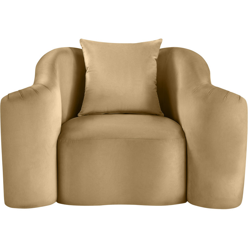 Chaise en velours Soyini, Velours brun clair