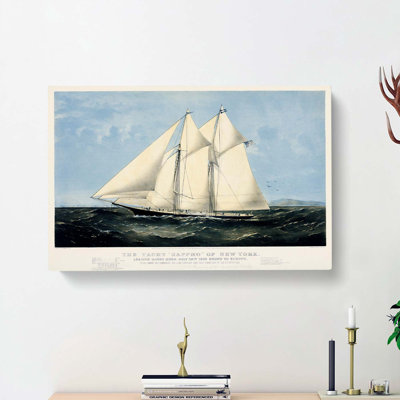 Yacht Sappho of New York - Wrapped Canvas Painting Print