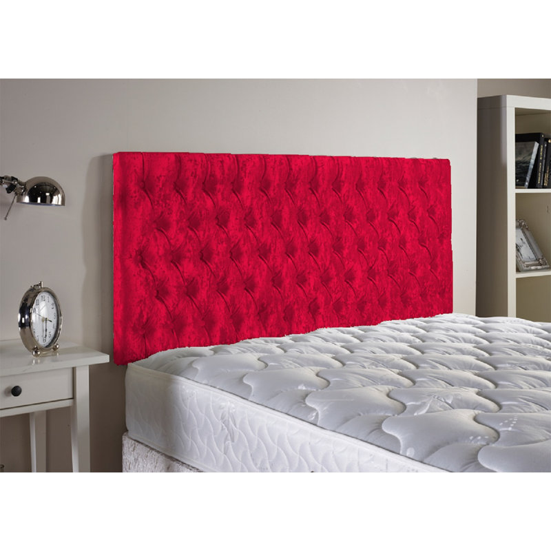 Shaw Upholstered Velvet Headboard, Super King (6'), Red, Velvet