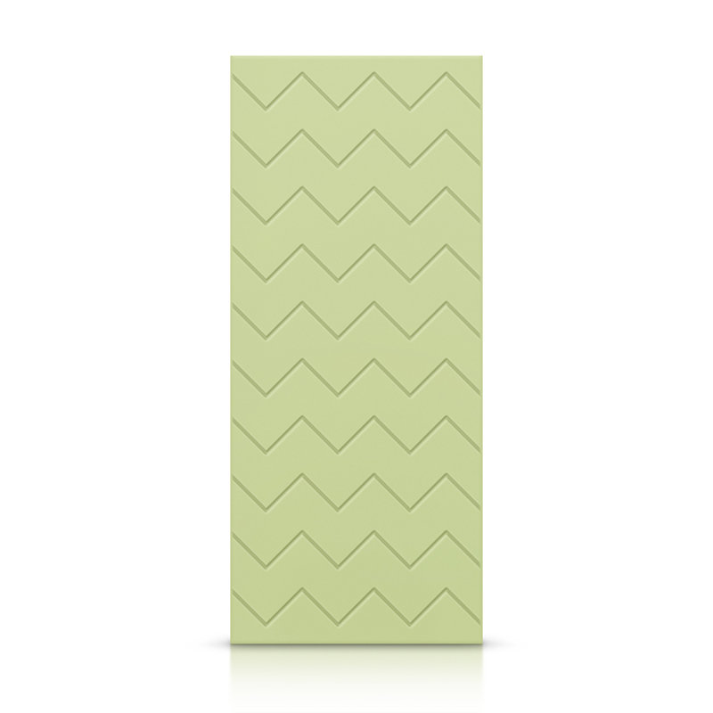 Porte standard à panneaux en bois massif manufacturé, Vert sauge, 42 po x 84 po