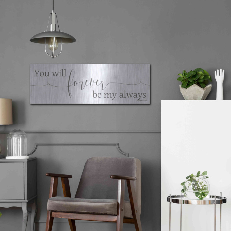 «Forever be My Always» par Susan Ball, art mural en métal, H 12 po x l 36 po