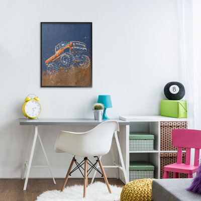 My Jam Monster Truck Framed Giclee, design by Kim Allen