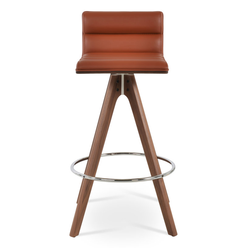 Corona Comfort Pyramid Counter & Bar Stool, Counter Stool (24.5” Seat Height), Cinnamon Leatherette
