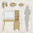 Boho Natural Rattan 43.3'' Wide Vanity With Led Mirror And Stool-1073375770