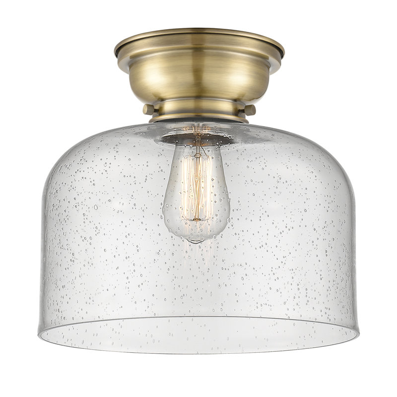 Plafonnier encastré 12 lumières 1 lumière Donaldson, Laiton antique, Grainé, Ampoule à DEL rétro de 6 watts