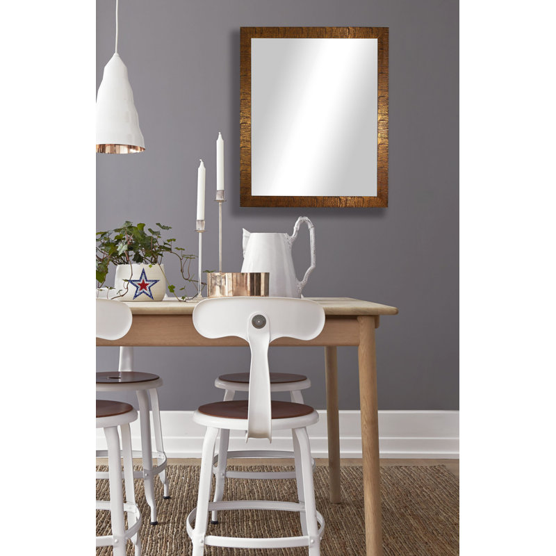 Duval Wood Wall Mirror, 33.5" H x 21.5" W, Bronze