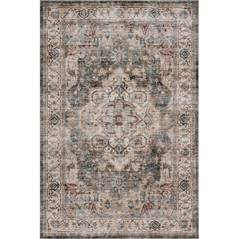  Karensa Medallion Washable Rug, Rectangle 5'6" x 9'6"