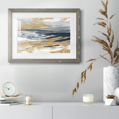 Tumultuous Navy Framed On Paper Print