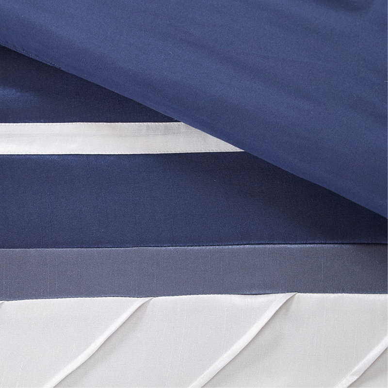 Ensemble d'édredon 7 pièces grand bleu marine, Grand édredon et 6 pièces supplémentaires