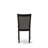 5 Piece Modern Dining Table Set Includes a Round Wooden Table with Dropleaf and 4 Dark Gotham Grey Linen Fabric Parsons Chairs, Wirebrushed Black-1003565-1033826-1003567