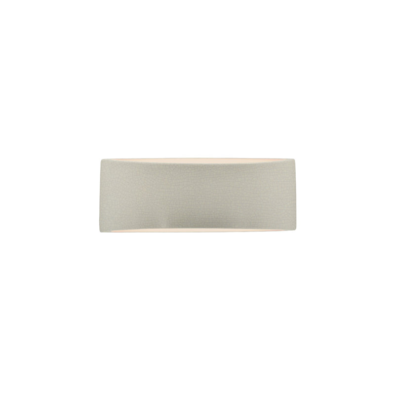 Applique murale en céramique Beda, H 5 po x l 13 po x P 4 po, Incandescent, Blanc craquelé