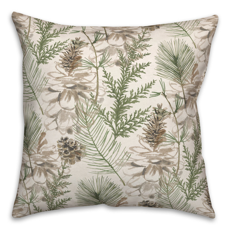 Floral Throw Pillow, White