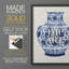 Vase Ming sur lin, reproduction encadrée en V - bois massif-2048918775-2048918773