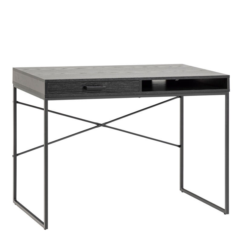 Adrista Metal Base Writing Desk, Black