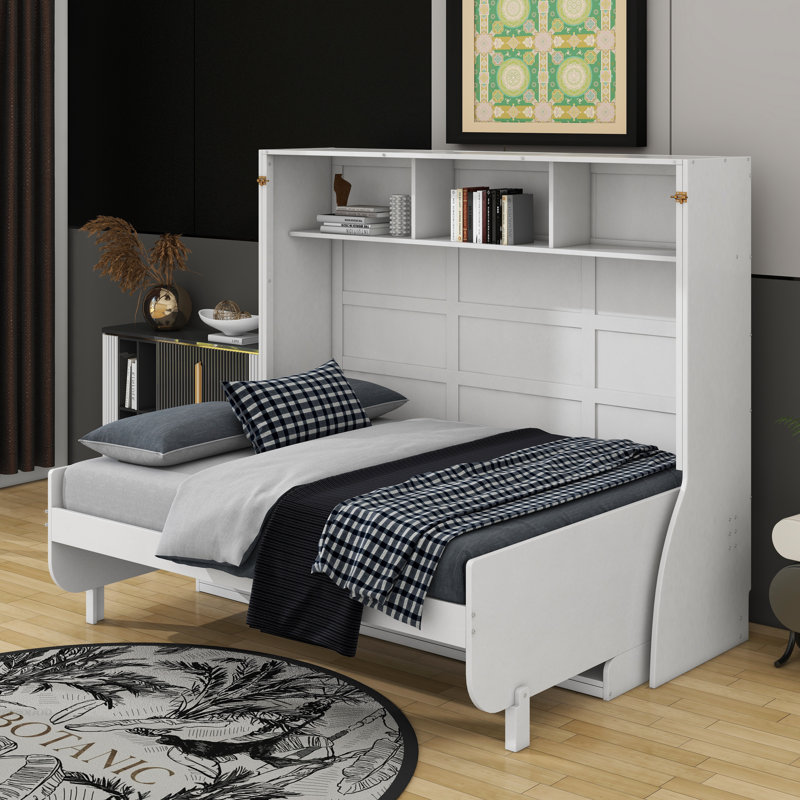 Lit escamotable double avec bureau