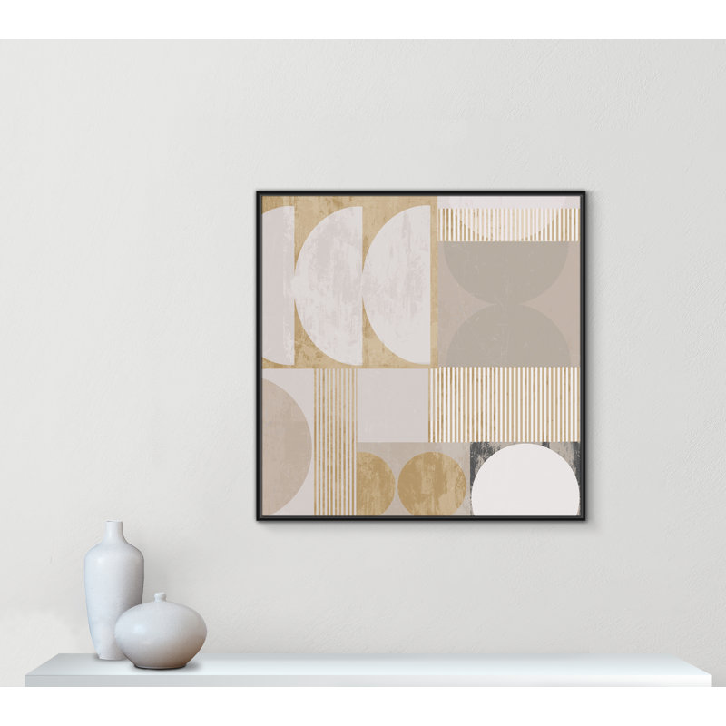 «Golden Balance II» par Casa Fine Arts, Toile avec cadre, L 41,5 po x H 41,5 po, Cadre flottant noir