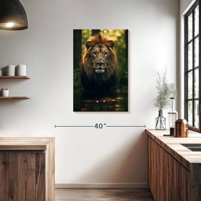 Brampt Lion In Water, 36" H x 24" W