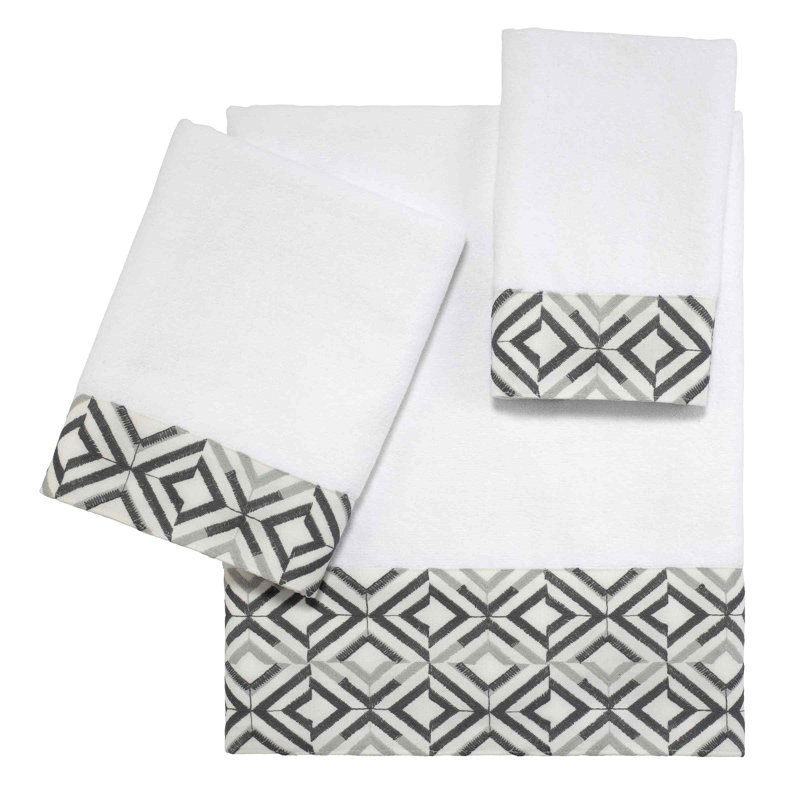 100% Cotton Towel, White, 3 Piece Towel Set