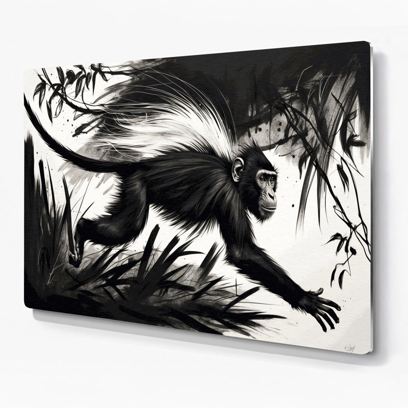 Art mural noir en faune noir, 20" H x 30" W