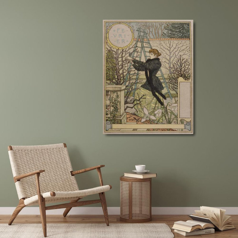 "April" par Eugène Grasset - Toile tendue avec châssis, H 40 po x l 28 po