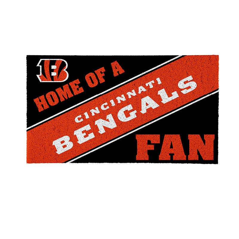NFL Home of a Fan Team Color Outdoor Doormat, Cincinnati Bengals