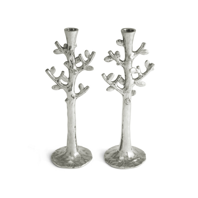 Tree of Life Candleholders, Silver