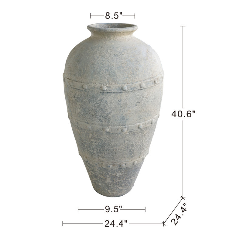 Vase 24,5 x 24,5 x 40,5 po, H 40,6 po x l 24,4 po x P 24,4 po