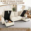 5 Seater Chenille Sofa & Chaise-985749830