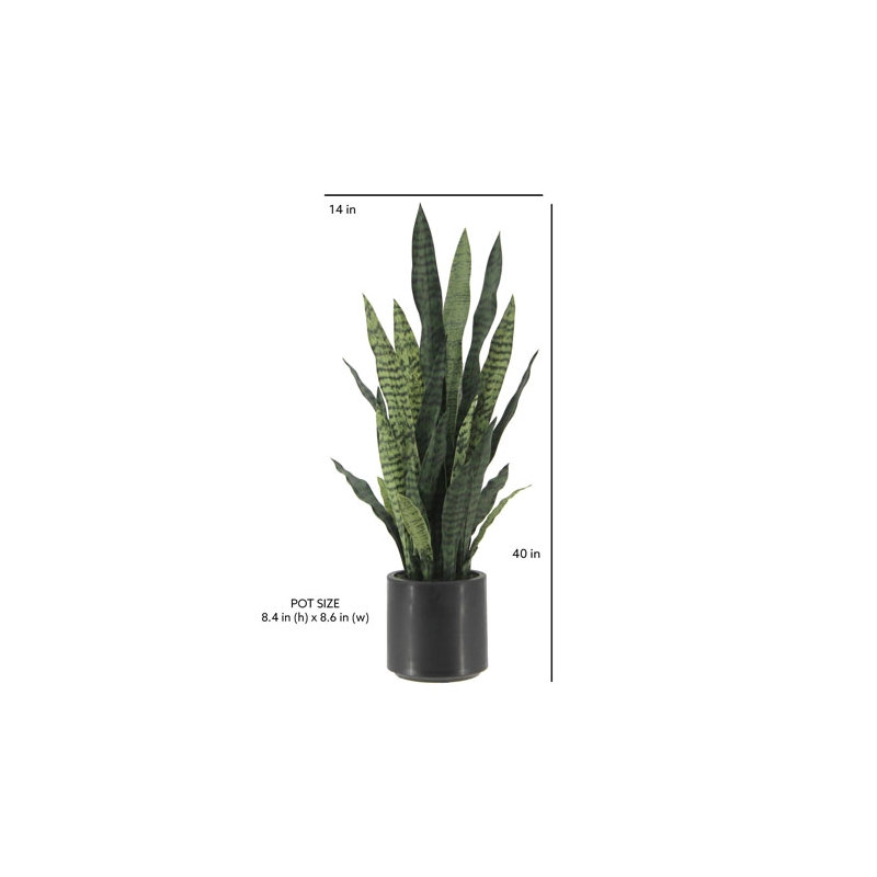 40" Artificial Snake Plant in Black Pot
