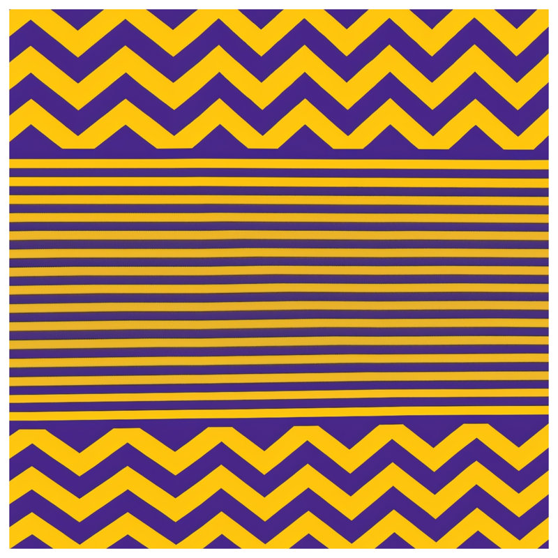 Couvertures à chevrons jaunes et mauves, L 50 po x H 60 po