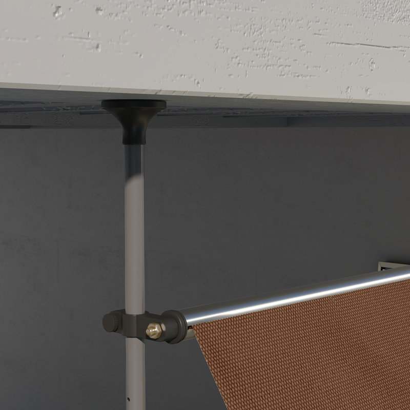 Auvent de porche, 118 po avec protection et support réglable pour patio, terrasse, fenêtre, porte, tissu autoportant, porte, café