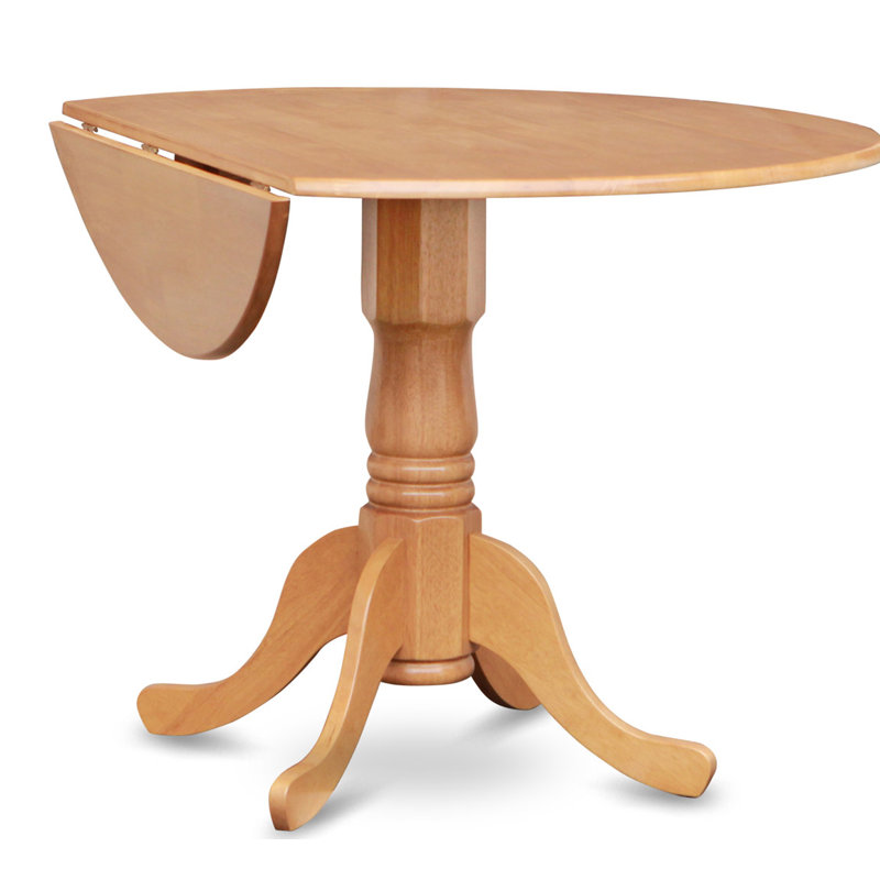 L'ensemble de table de cuisine 5 pièces comprend une table de salle à manger ronde avec Dropleaf et 4 chaises de salle à manger Parson en tissu kaki foncé, chêne