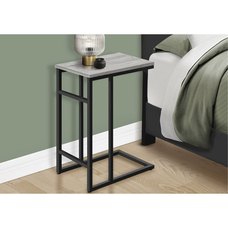 Chic Side Table In Grey/Black For Bedroom Furnishings Sleek Living Room Grey And Black Office