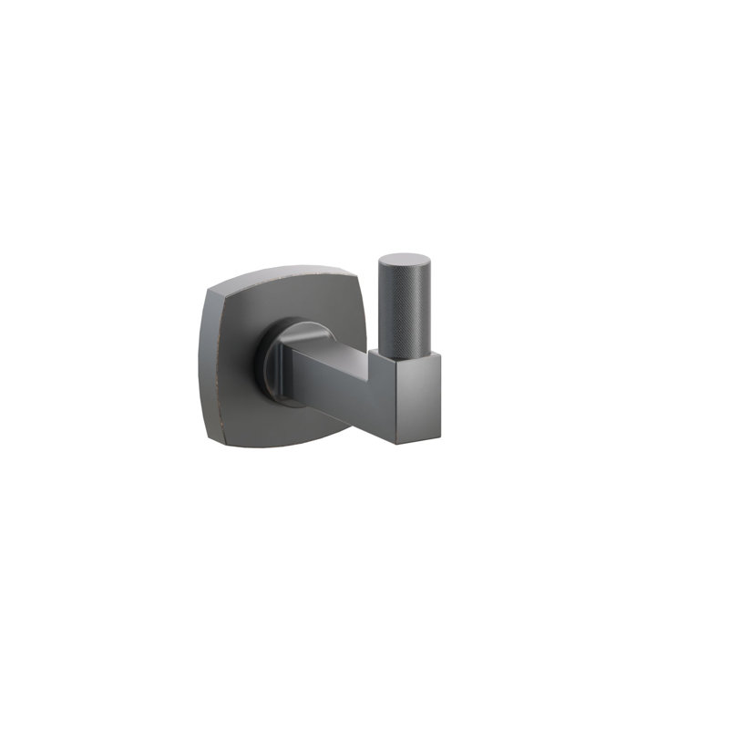 Emtek Select Single Hook w/ Soft Square Rosette, Square Stem & Knurled Tip, Oil Rubbed Bronze