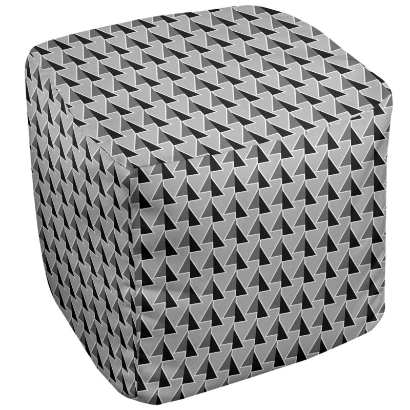 Repose-pieds cube à motif shifted arrows, Noir, H 13 po x l 13 po x P 13 po