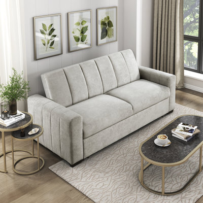 Canapé convertible en tissu texturé transitionnel Ruairi