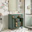 Meuble-lavabo autoportant moderne avec lavabo en céramique et tiroirs en bois massif-215776874
