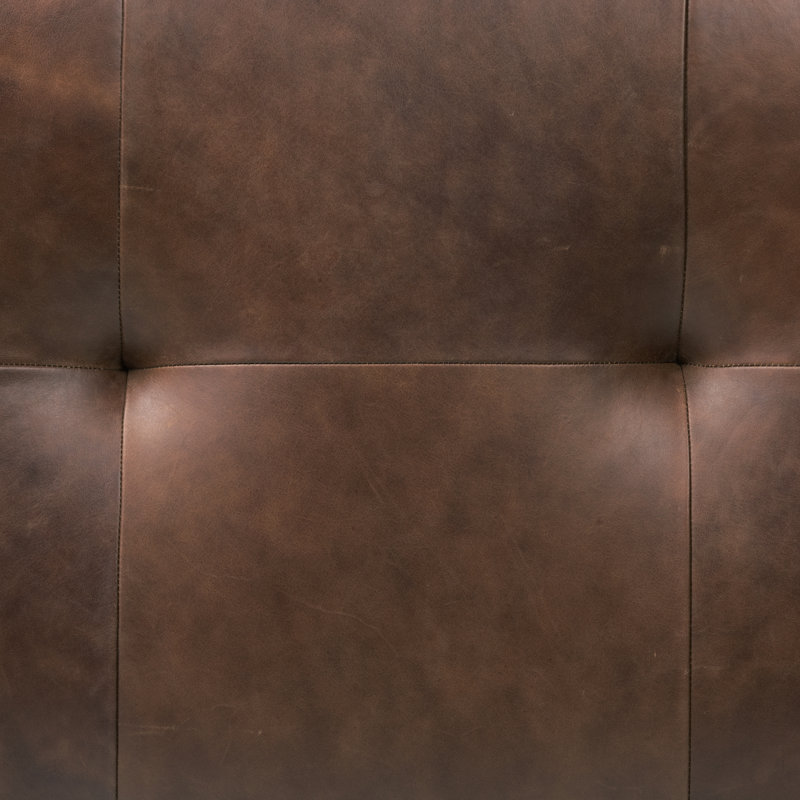 Repose-pieds en cuir italien Capa, Cuir véritable brun chocolat