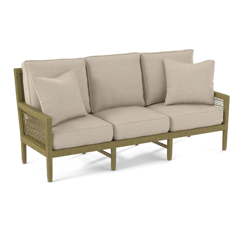 Pine Isle 76" Square Arm Sofa with Reversible Cushions, Vanilla Textured; 0805-91, Stone Hearth