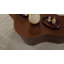 Table basse sculpturale moderne 50 po, fibre de verre, aucun assemblage requis, brun-1782116677