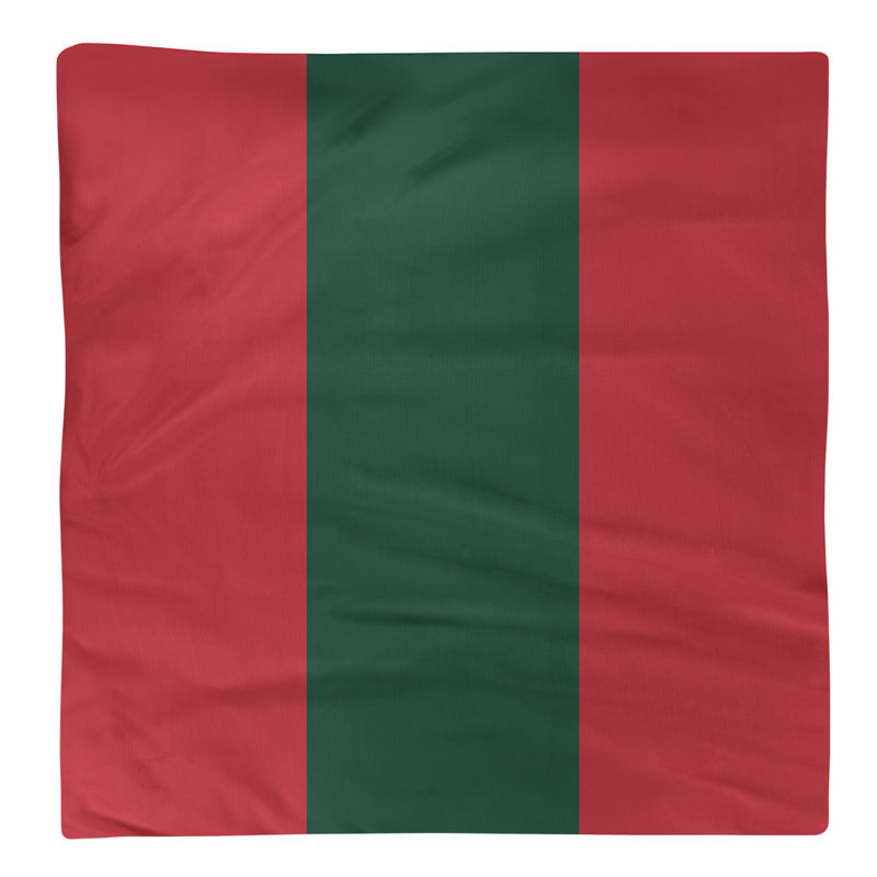 Striped Square Napkin, 10" x 10", Iron Range Red/Forest Green/Iron Range Red, Polyester