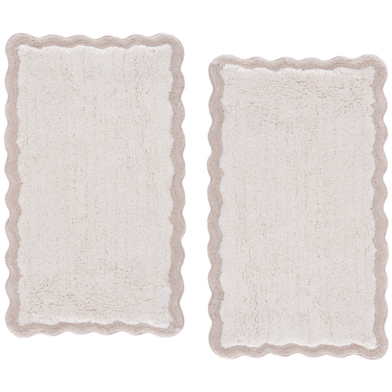 Ziggy Cotton Tufted Bath Mat, Natural/White